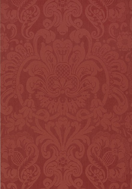 Thibaut T89106 Damask Resource 4 Dorian Damask Red - tapeta w roślinne ornamenty