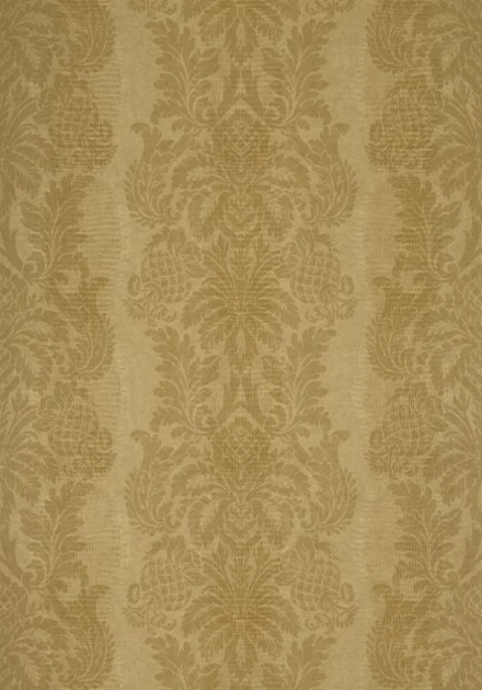 Thibaut T89110 Damask Resource 4 French Quarter Damask Camel - tapeta w ornamenty roślinne układające się w paski