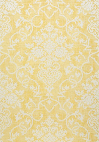 Thibaut T89121 Damask Resource 4 Alicia Yellow - tapeta strukturalna w roślinne ornamenty