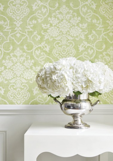 Thibaut T89124 Damask Resource 4 Alicia Citron - tapeta strukturalna w roślinne ornamenty