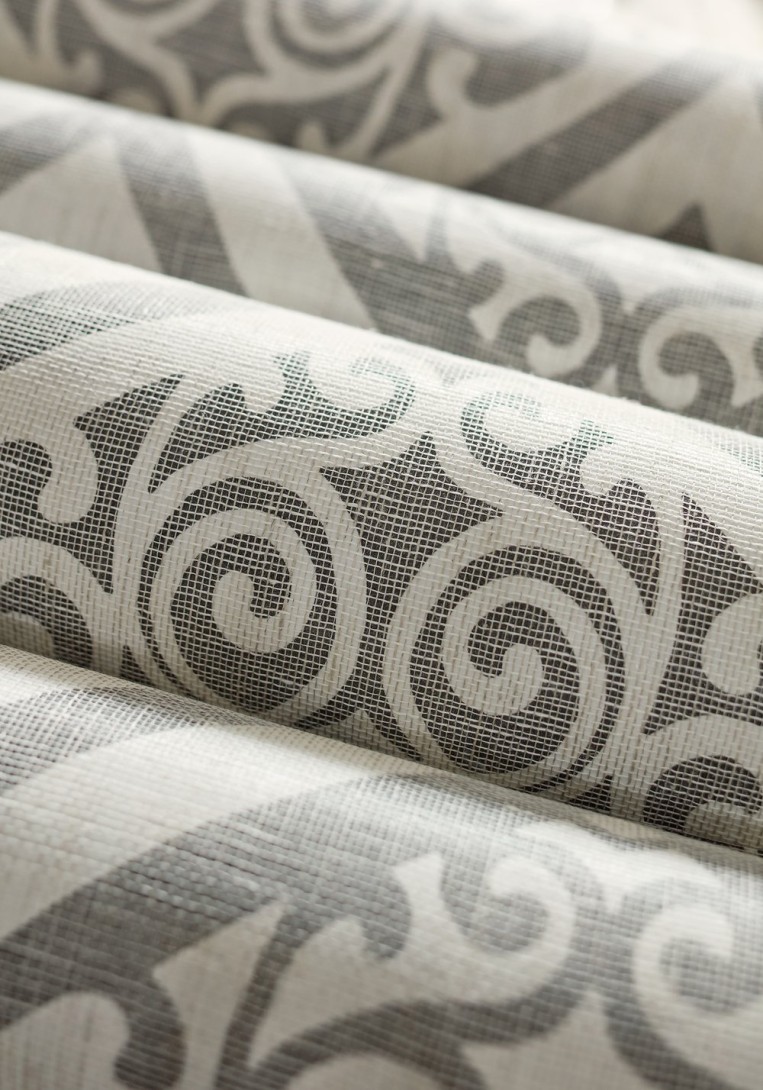 Thibaut T89144 Damask Resource 4 Tangiers Linen - tapeta w roślinne ornamenty z lnianej siatki