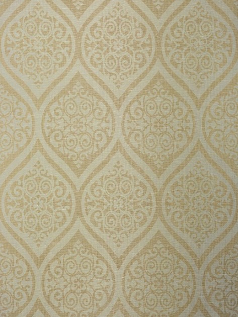 Thibaut T89146 Damask Resource 4 Tangiers Beige - tapeta w roślinne ornamenty z lnianej siatki