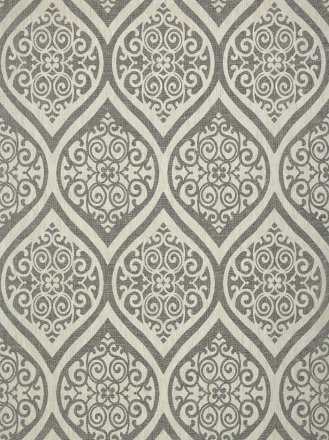 Thibaut T89149 Damask Resource 4 Tangiers Black on Off White - tapeta w roślinne ornamenty z lnianej siatki