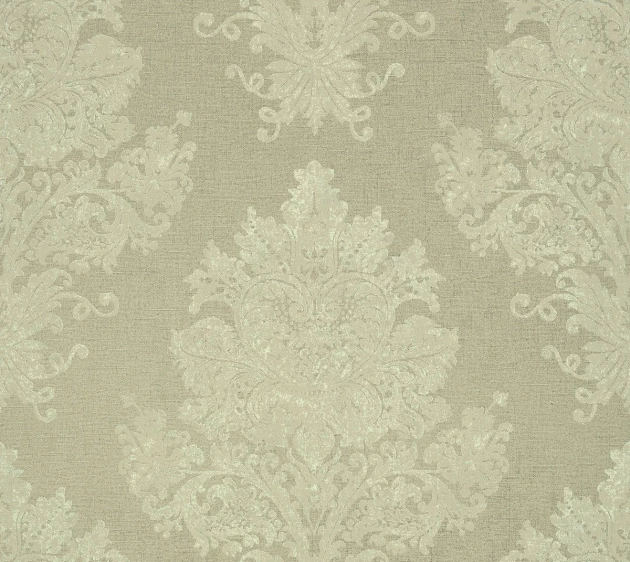 Thibaut T89152 Damask Resource 4 Licata Linen - tapeta w roślinne ornamenty stworzone z wypukłego tuszu