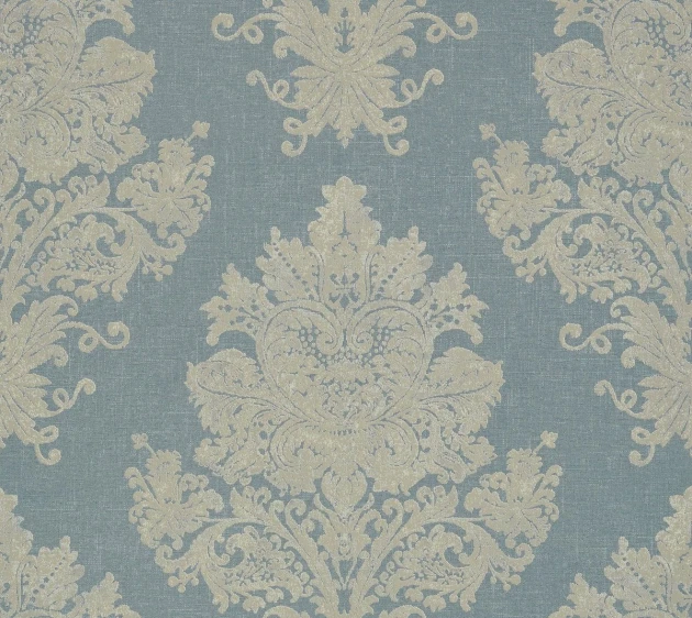 Thibaut T89154 Damask Resource 4 Licata Slate - tapeta w roślinne ornamenty stworzone z wypukłego tuszu