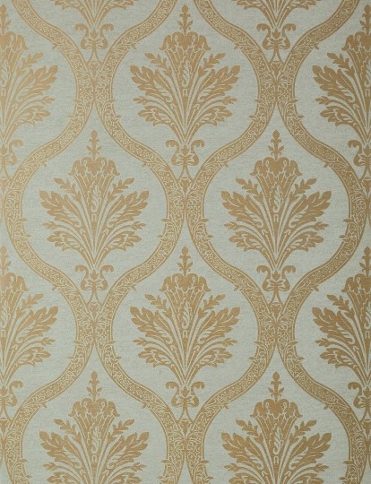 Thibaut T89160 Damask Resource 4 Clessidra Metallic Pewter on Grey - tapeta w motyw stylizowanych roślin i ogee
