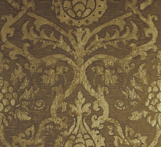 Thibaut T89176 Damask Resource 4 Pravata Damask Gold on Foil - tapeta w roślinne ornamenty z efektem przetarć