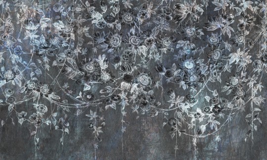 Rauv Harmony Passiflora 4 - mural w kwiaty na betonowym tle