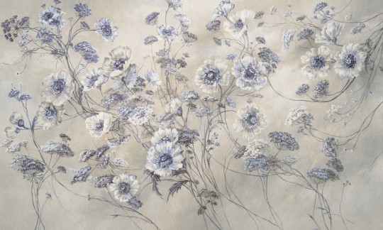 Rauv Harmony Floral Whimsy 2 - mural w kwiaty na zamglonym tle