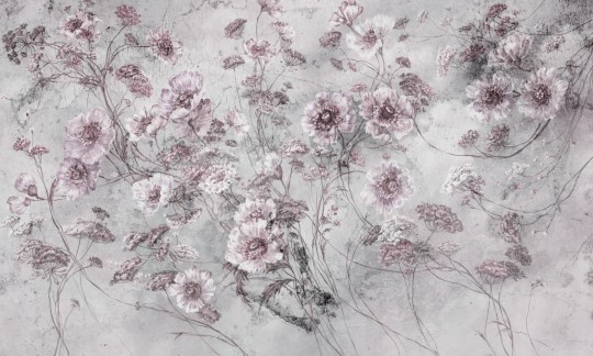 Rauv Harmony Floral Whimsy 3 - mural w kwiaty na zamglonym tle