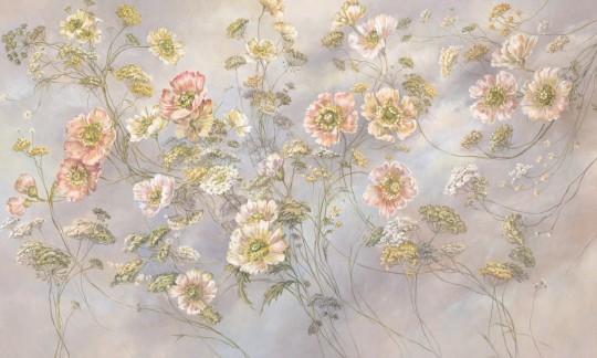 Rauv Harmony Floral Whimsy 4 - mural w kwiaty na zamglonym tle
