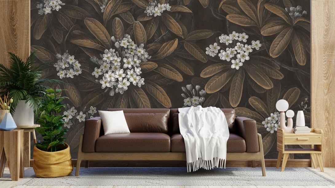 Rauv Harmony Frangipani 3 - mural w egzotyczne liście i kwiaty