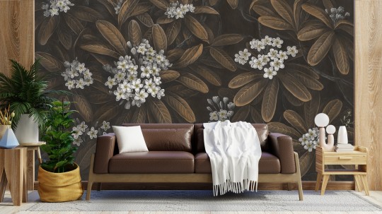 Rauv Harmony Frangipani 3 - mural w egzotyczne liście i kwiaty