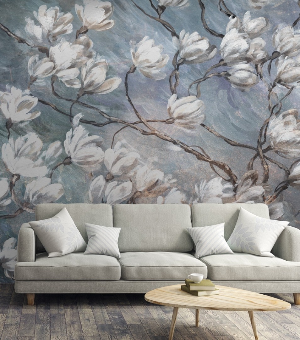 Rauv Harmony Blue Magnolia - mural w kwiaty magnolii