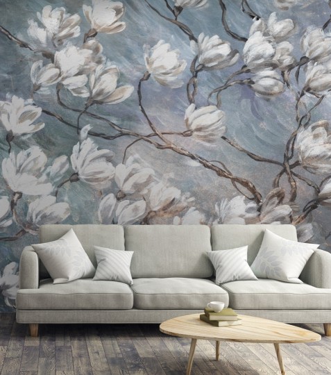 Rauv Harmony Blue Magnolia - mural w kwiaty magnolii