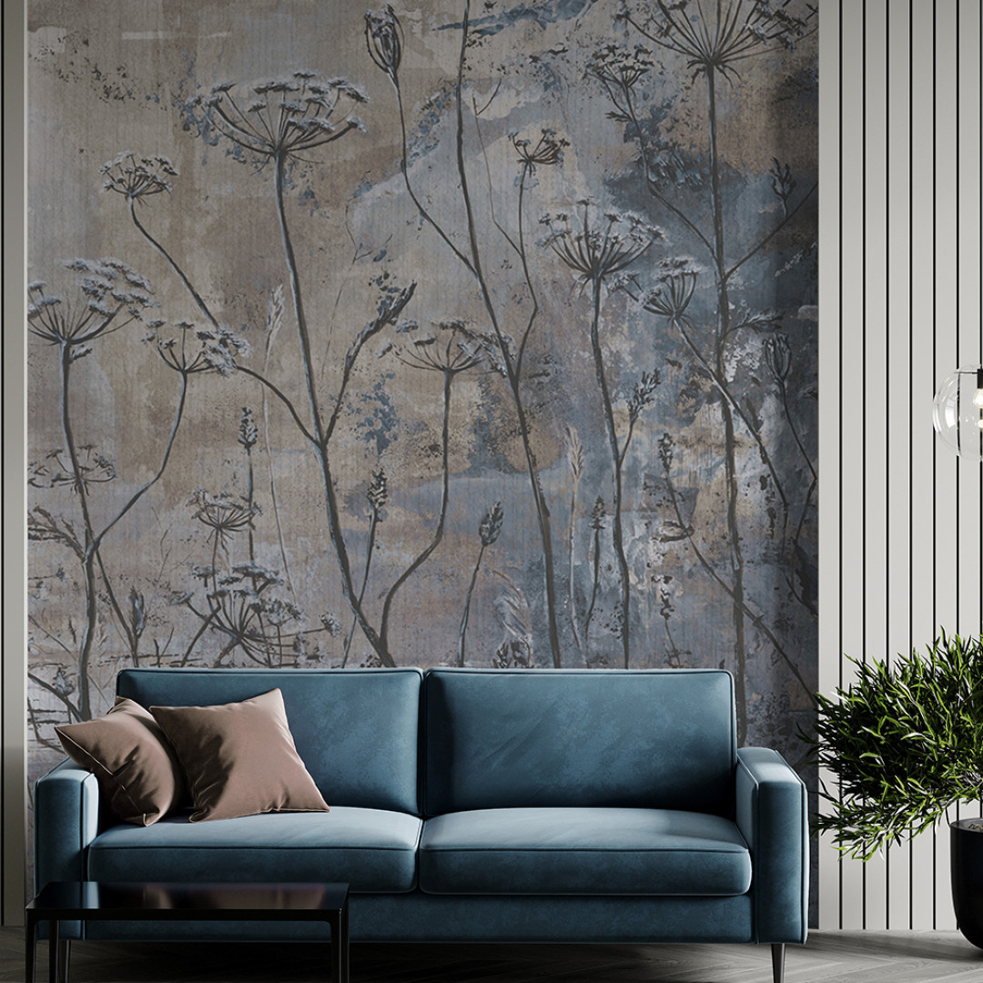 Rauv Mirage Velvet Dusk 2 - mural w roślinny motyw na industrialnym tle