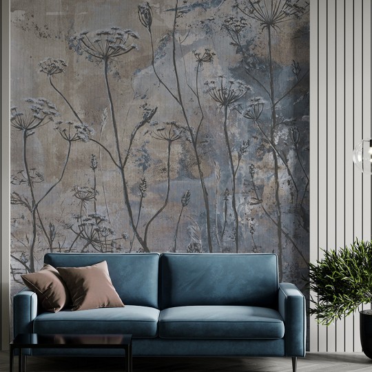Rauv Mirage Velvet Dusk 2 - mural w roślinny motyw na industrialnym tle