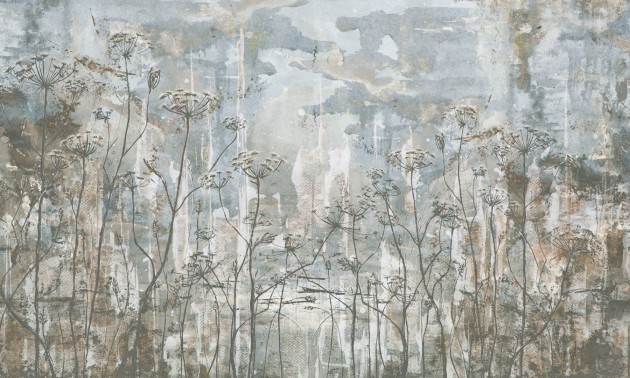 Rauv Mirage Velvet Dusk 3 - mural w roślinny motyw na industrialnym tle