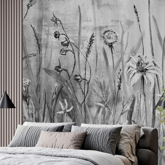 Rauv Mirage Cold Flowers - mural w polne rośliny