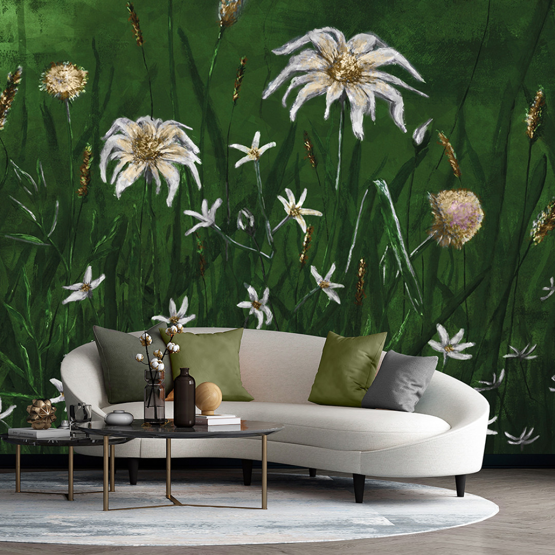 Rauv Mirage Cold Flowers 4 - mural w polne rośliny