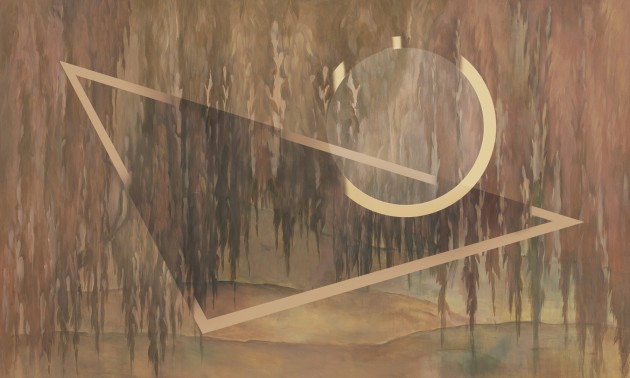 Rauv Mirage Willow 2 - mural w płacząca wierzbę i geometryczne akcenty