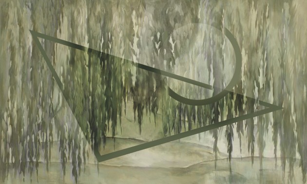 Rauv Mirage Willow 3 - mural w płacząca wierzbę i geometryczne akcenty