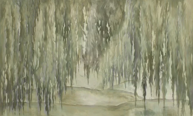 Rauv Mirage Willow 4 - mural w płacząca wierzbę i geometryczne akcenty