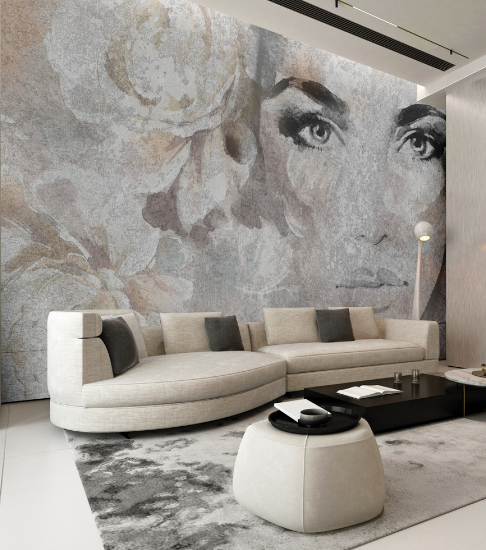 Rauv The First Nature's face - mural w kobieca twarz i kwiaty