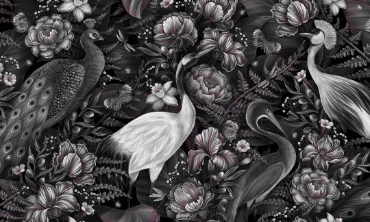 Rauv The First Garden Delights - mural w ptaki