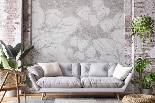 Rauv The First Concrete Spring 2 - mural w kwiaty na betonowym tle