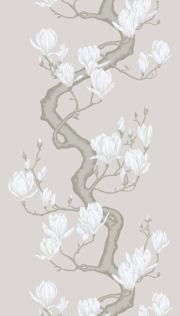 Cole & Son 128/1008S Classics Collection Vol. II Magnolia Tree Silk Soft Cream and Powder - tapeta jedwabna z drzewem magnolii