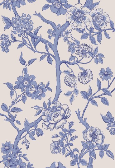Cole & Son 128/2010 Classics Collection Vol. II Paradise Tree Cornflower Blue and Soft White - tapeta roślinna