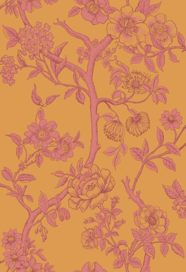 Cole & Son 128/2011 Classics Collection Vol. II Paradise Tree Tangerine and Hibiscus - tapeta roślinna