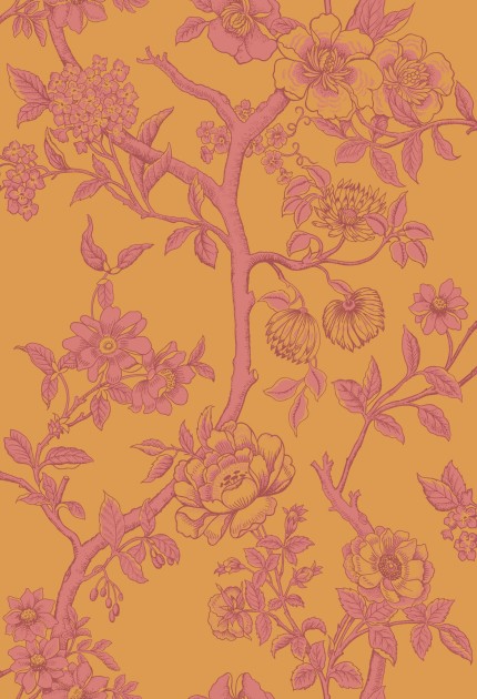 Cole & Son 128/2011 Classics Collection Vol. II Paradise Tree Tangerine and Hibiscus - tapeta roślinna