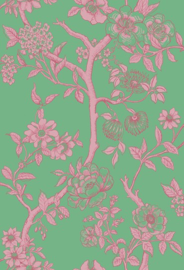 Cole & Son 128/2012 Classics Collection Vol. II Paradise Tree Emerald and Petal Pink - tapeta roślinna