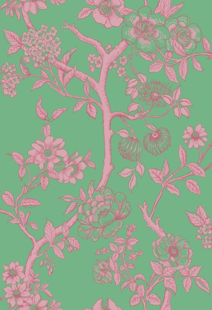 Cole & Son 128/2012 Classics Collection Vol. II Paradise Tree Emerald and Petal Pink - tapeta roślinna