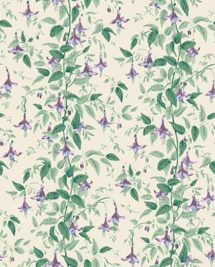 Cole & Son 128/6030 Classics Collection Vol. II Fuchsia Mauve and Sea Green on Cream - tapeta roślinna