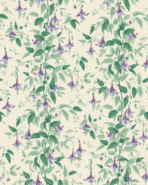 Cole & Son 128/6030 Classics Collection Vol. II Fuchsia Mauve and Sea Green on Cream - tapeta roślinna