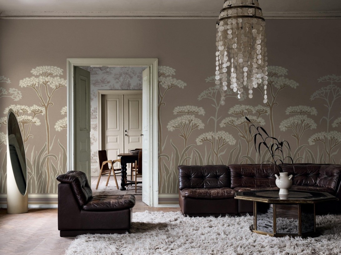 Boras Tapeter 9692W Château Collection Achillée Art Nouveau Pink - mural w kwiaty krwawnika