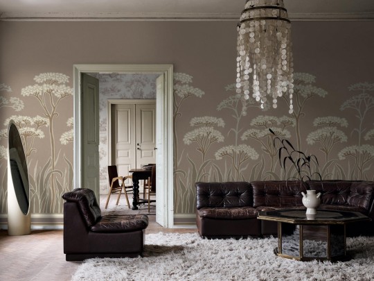 Boras Tapeter 9692W Château Collection Achillée Art Nouveau Pink - mural w kwiaty krwawnika