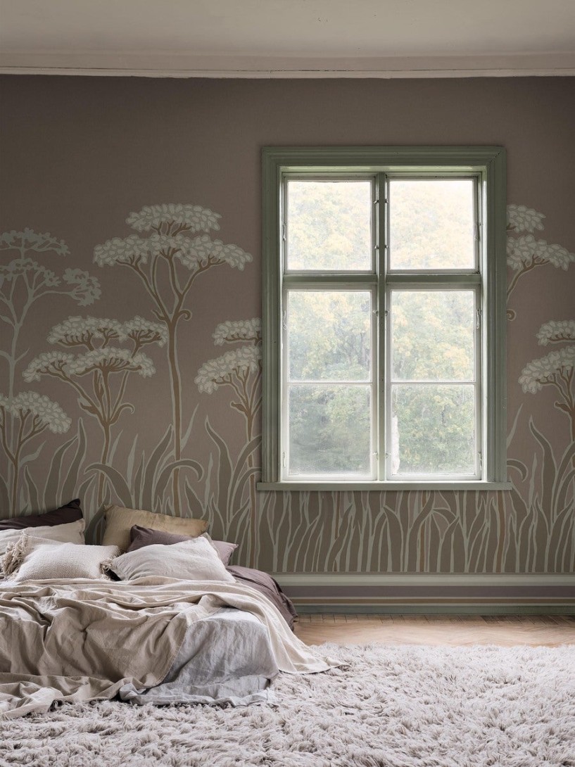 Boras Tapeter 9692W Château Collection Achillée Art Nouveau Pink - mural w kwiaty krwawnika
