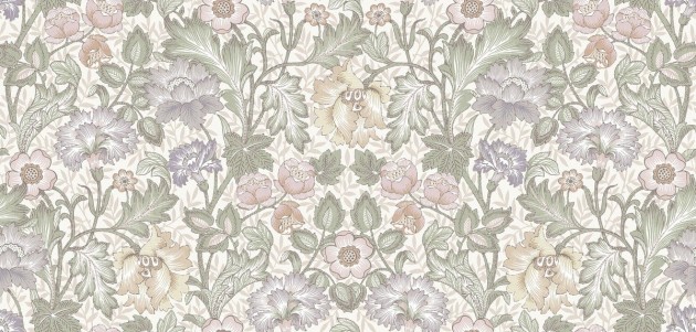 Boras Tapeter 9704W Château Collection Arts and Crafts Green - mural w stylizowane rośliny