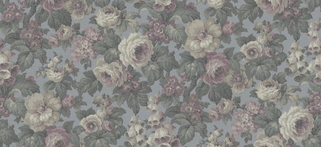 Boras Tapeter 9707W Château Collection Rose Magnifique Blue - mural w róże