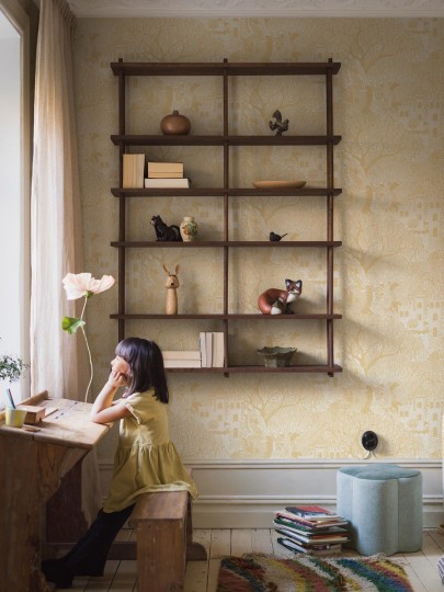 Boras Tapeter 8145 Fairyland Kingdom of the Willow Yellow - tapeta dziecięca w zamek i wierzbę