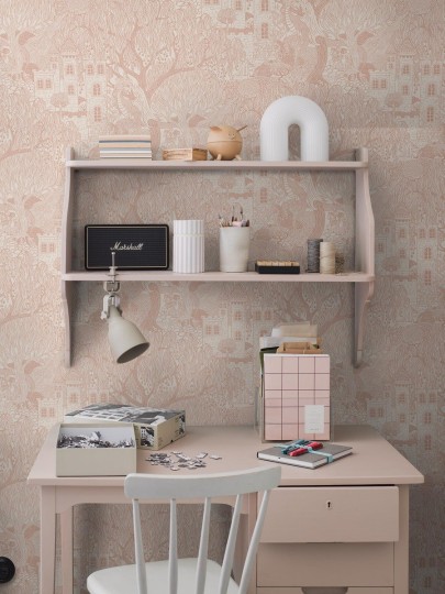 Boras Tapeter 8146 Fairyland Kingdom of the Willow Pink - tapeta dziecięca w zamek i wierzbę