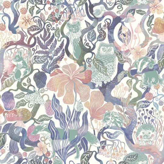 Boras Tapeter 8148 Fairyland Magic Woods Multi - tapeta dziecięca w leśne zwierzęta i drzewa