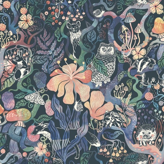 Boras Tapeter 8150 Fairyland Magic Woods Multi - tapeta dziecięca w leśne zwierzęta i drzewa