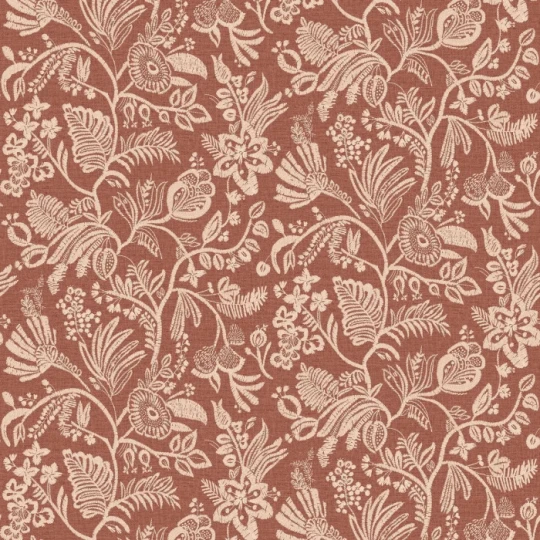 Casamance 76960814 Broderies Pastel Terracotta - tapeta imitująca haft w kwiaty