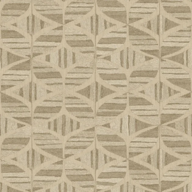Casamance 76982344 Broderies Filandra Lin/kaki - tapeta w geometryczny wzór na tle imitującym haft