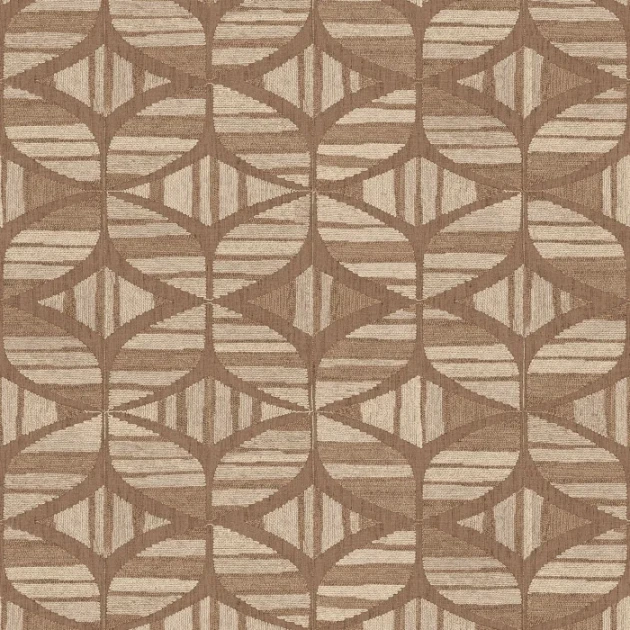 Casamance 76982548 Broderies Filandra Mocha - tapeta w geometryczny wzór na tle imitującym haft